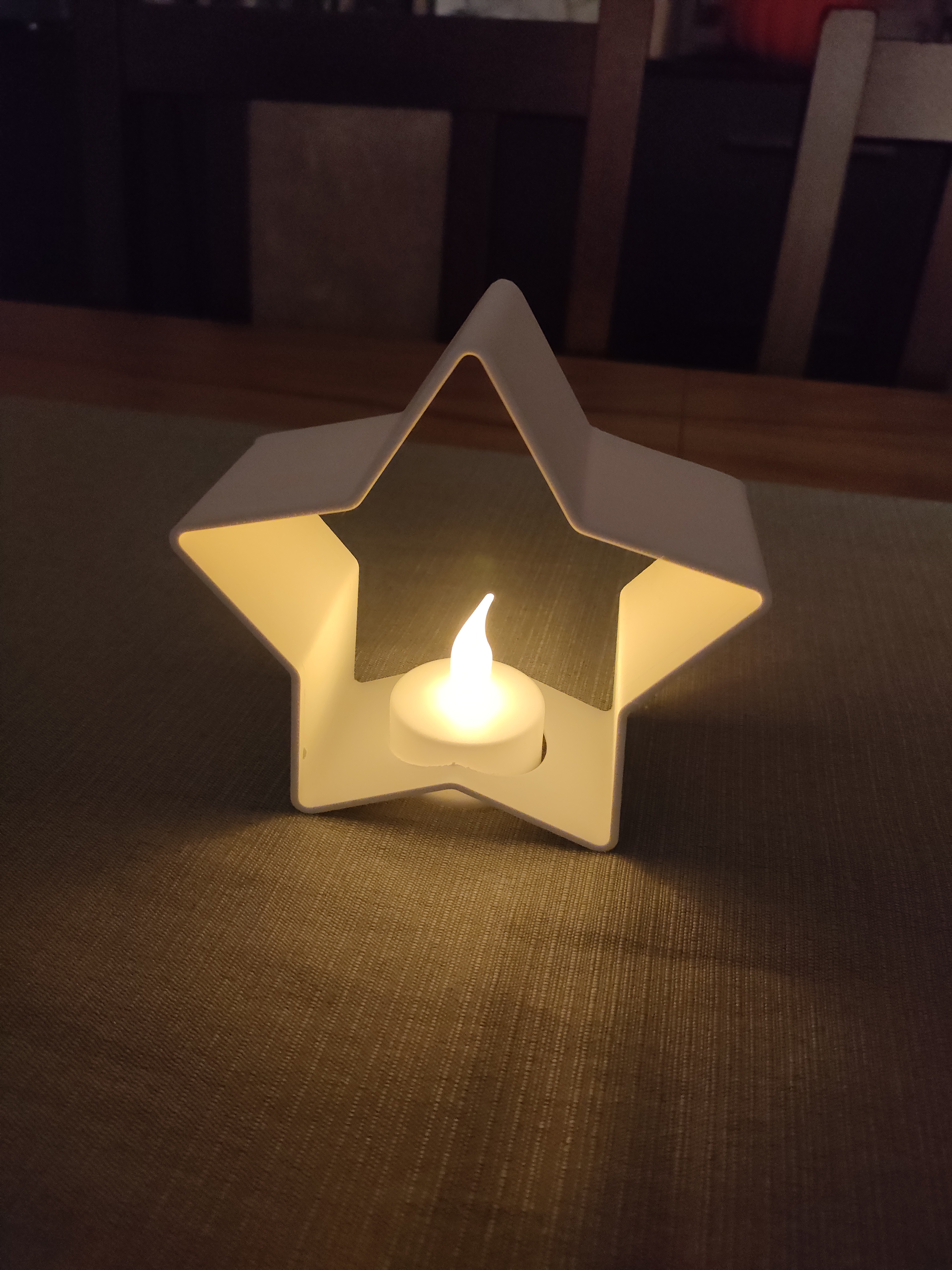 Star-shaped LED Tealight 3D printed decoration