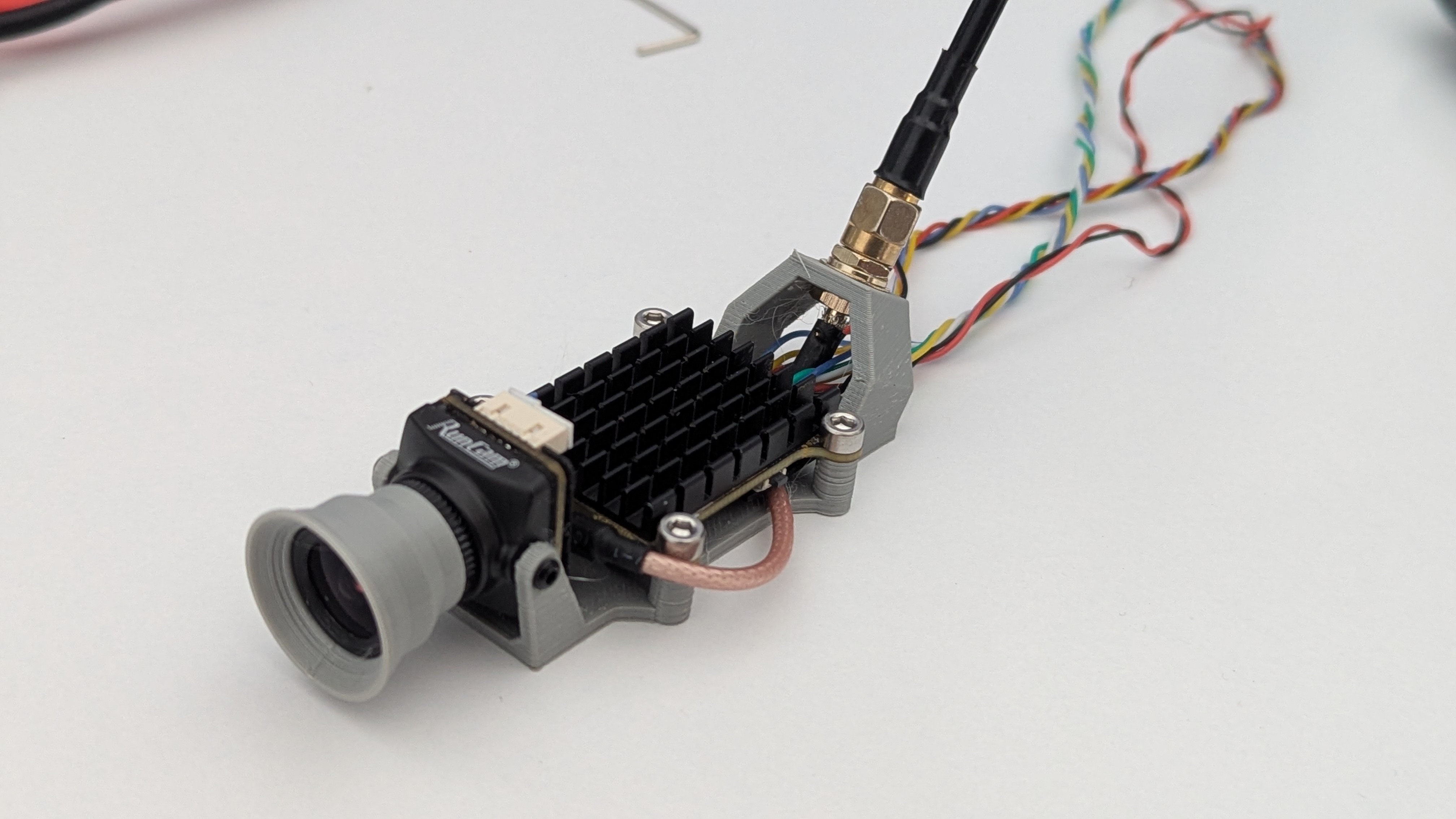 Analog FPV camera and VTX mount for plane