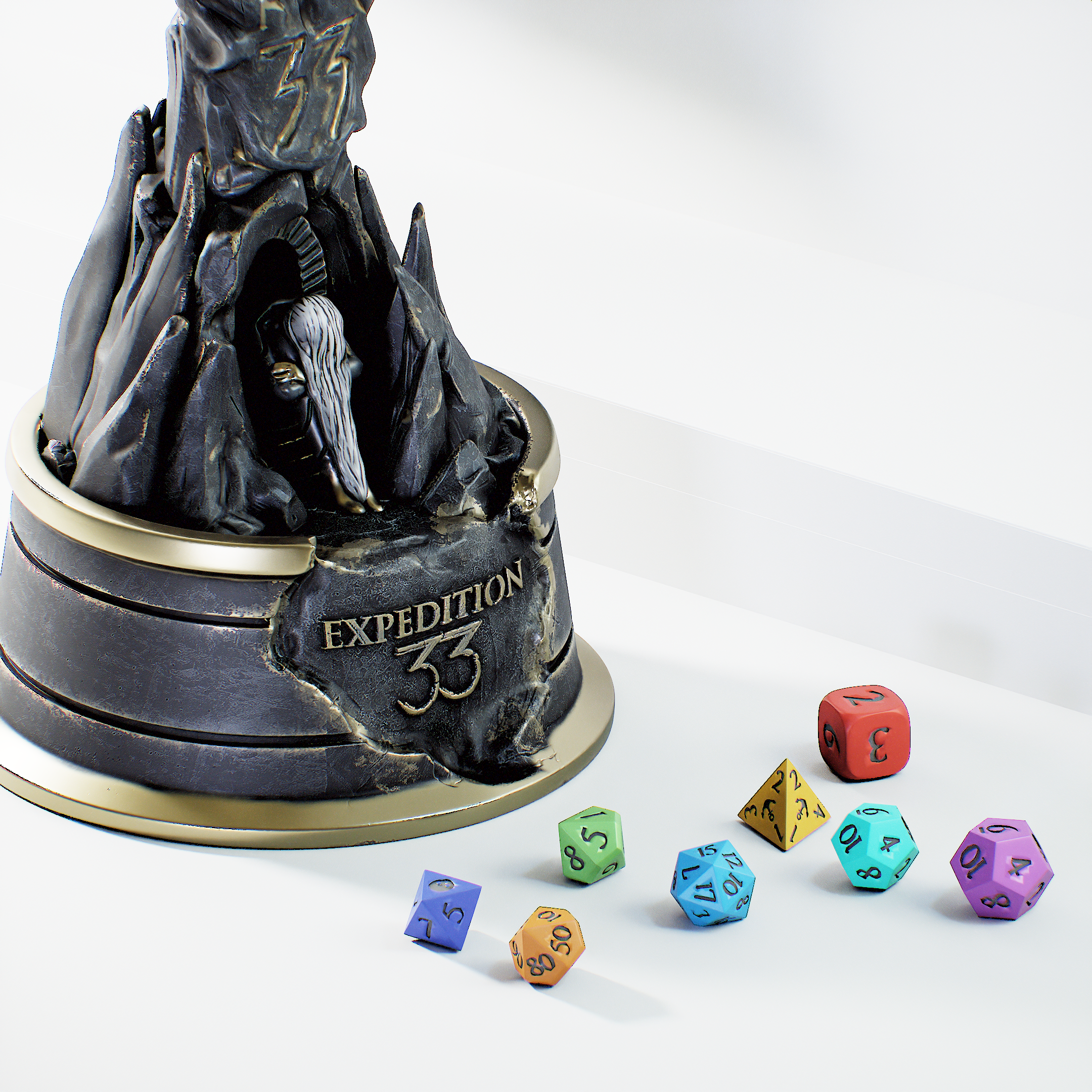 Dice Tower Monolith from Clair Obscur Expedition 33 Collectors edition fan art - Print by parts - Torre de dados juego Monolito de Clair Obscur - Edición coleccionista fan art - Impresión por partes + The PAINTRESS