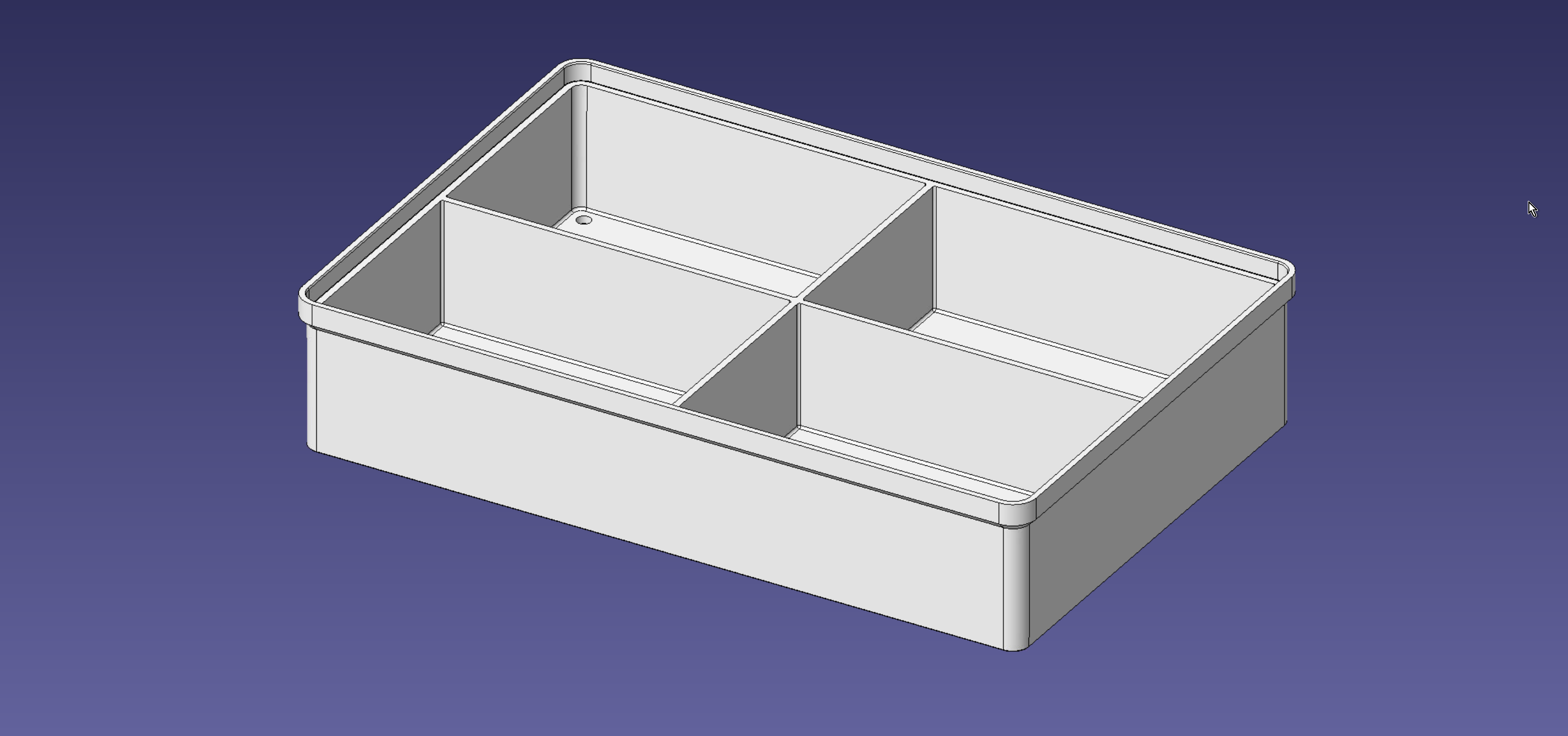 2x3 units, half height, 2x2 grid Stackable Insertbox