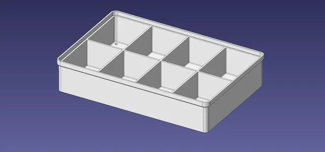 2x3 units, half height, 2x4 grid Stackable Insertbox