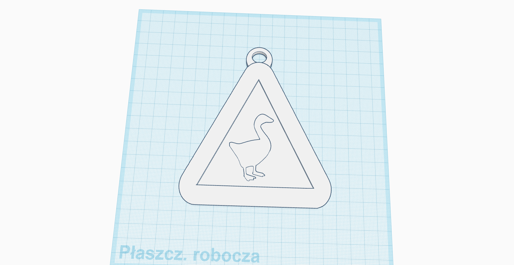 warning goose sign keychain