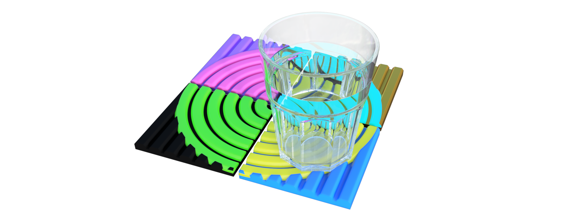 Circular and Striped Dual Color Coaster