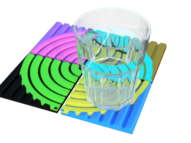 Circular and Striped Dual Color Coaster