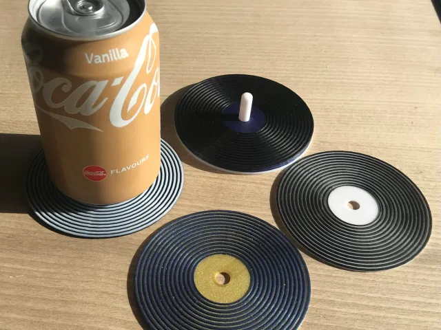 Coasters with Vinyl Record look