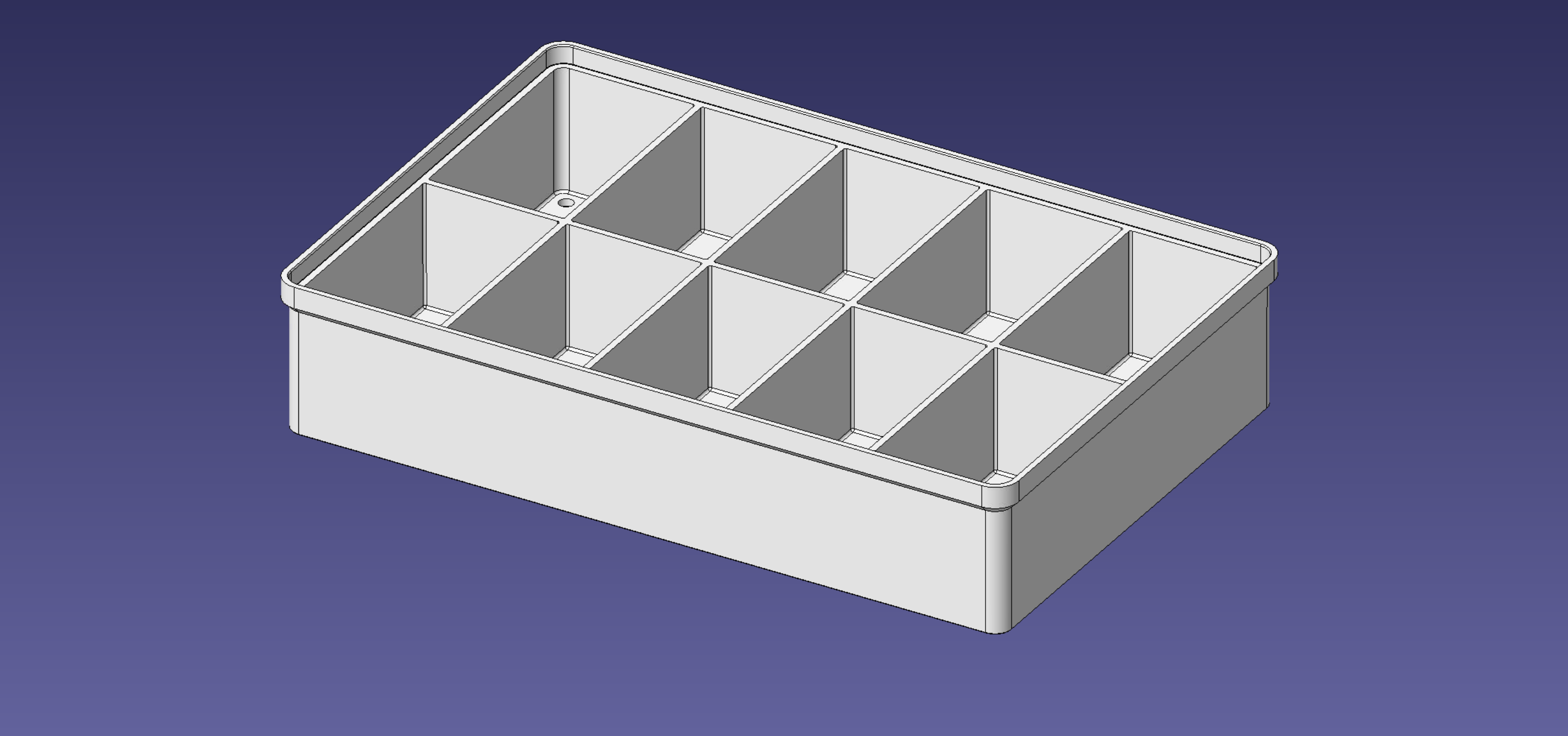 2x3 units, half height, 2x5 grid Stackable Insertbox