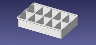 2x3 units, half height, 2x5 grid Stackable Insertbox