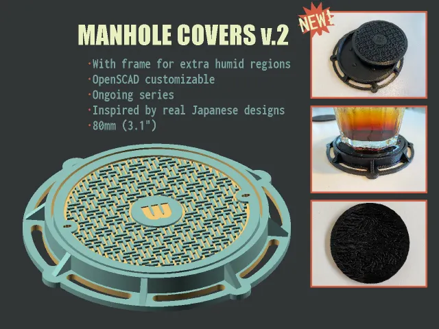 Japanese Manhole Covers v.2 with Frame