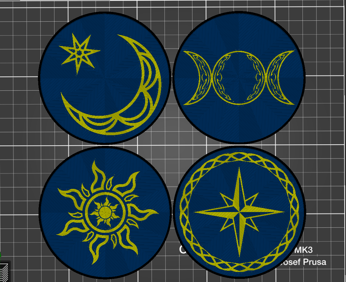 Miniatura 2 do modelo 3D Sun, Moon, & Star Coasters