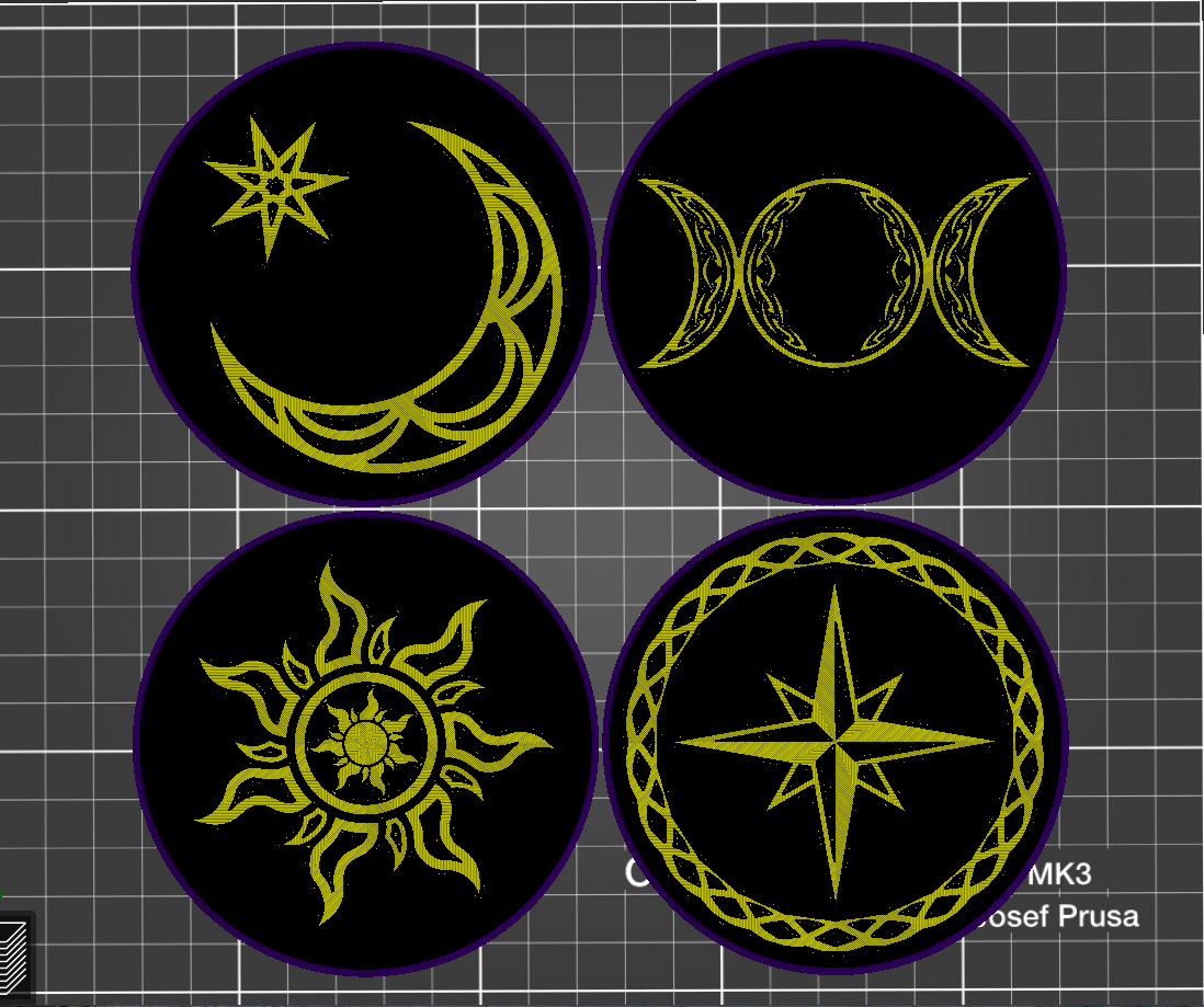 Miniatura 9 do modelo 3D Sun, Moon, & Star Coasters