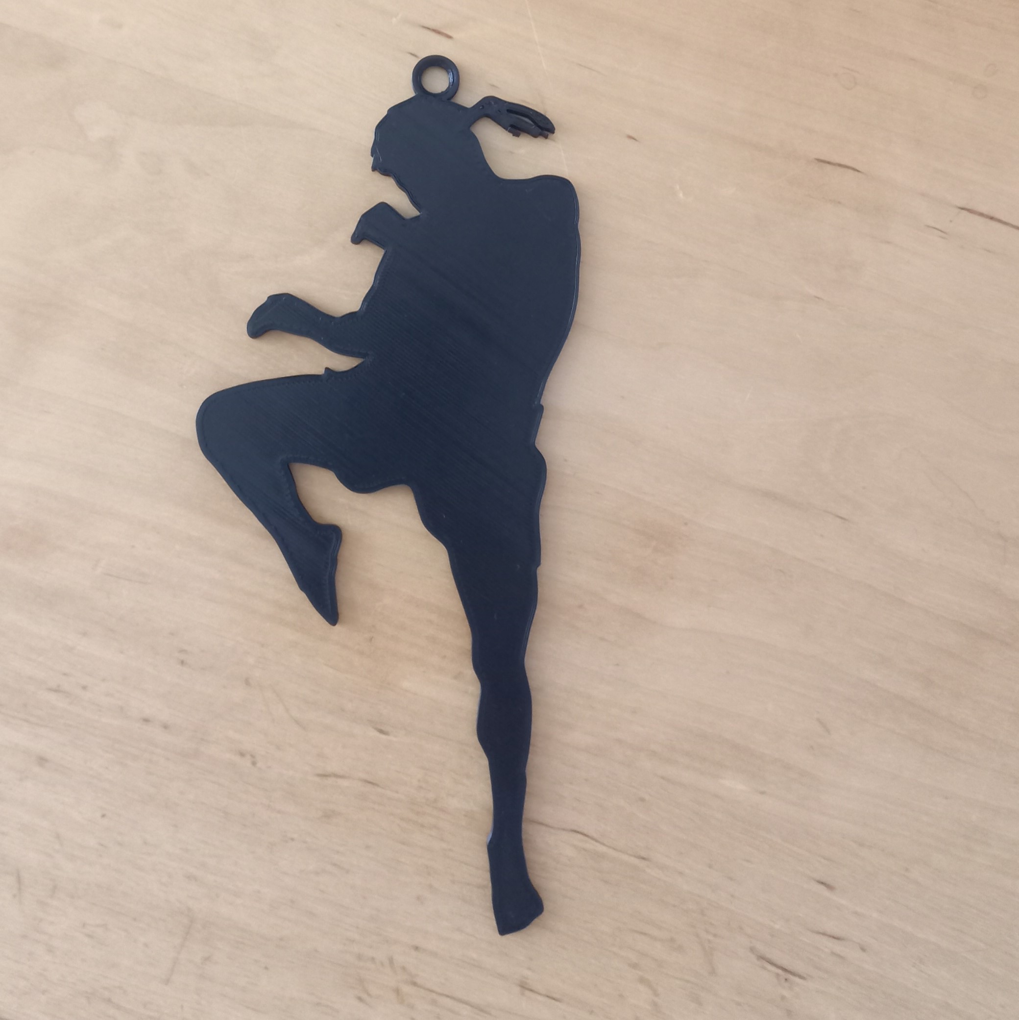 Muay Thai Fighter Silhouette Keychain