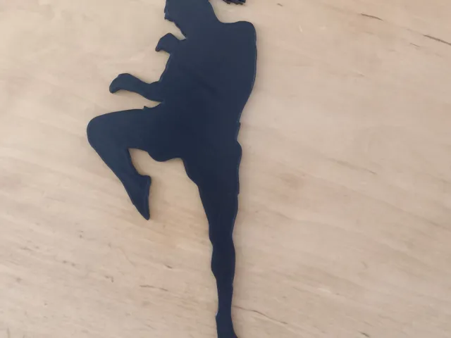Muay Thai Fighter Silhouette Keychain