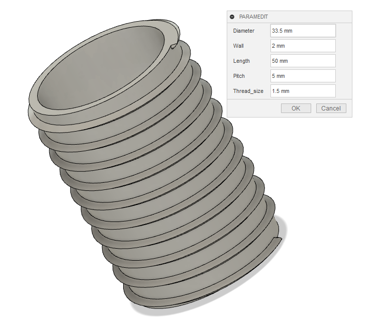 Parametric vacuum hose repair screw