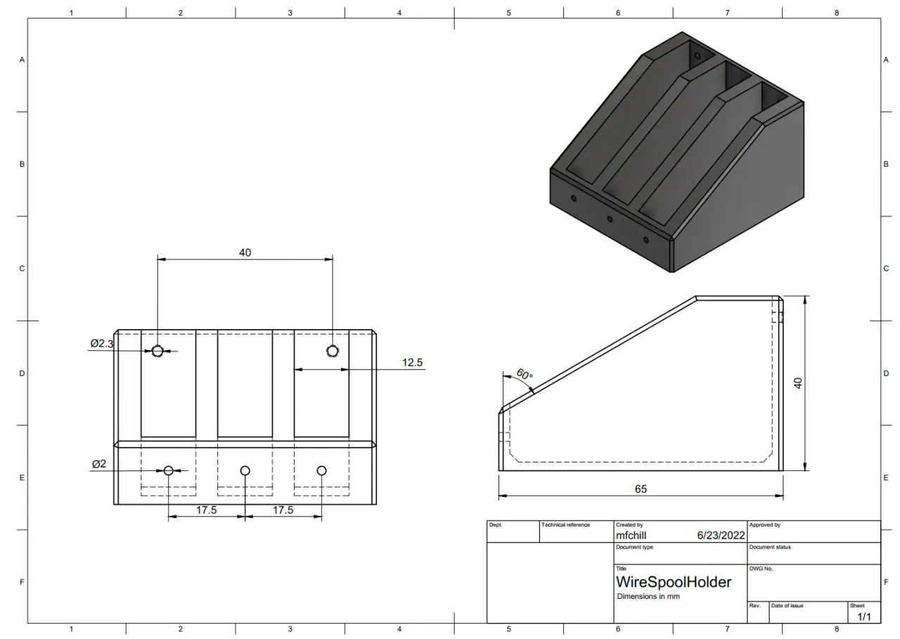 Wire Spool Holder for SKADIS by mfchill, Download free STL model