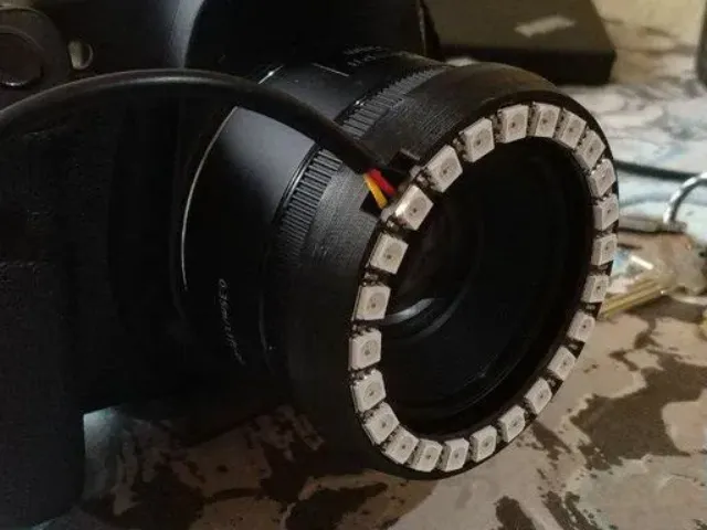 Neopixel LED Ring Mount for Canon EF 50mm 1.8