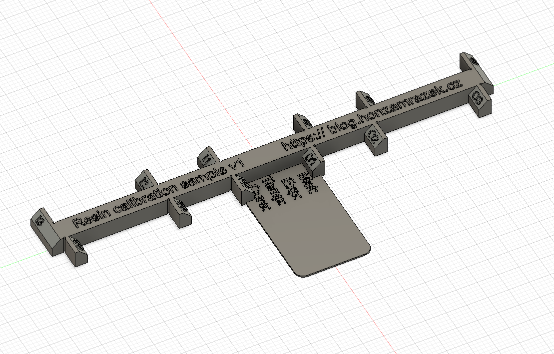 Shrinkage and exposure calibration piece for resin 3D printer