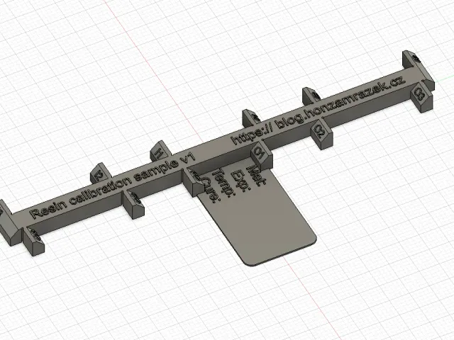 Shrinkage and exposure calibration piece for resin 3D printer