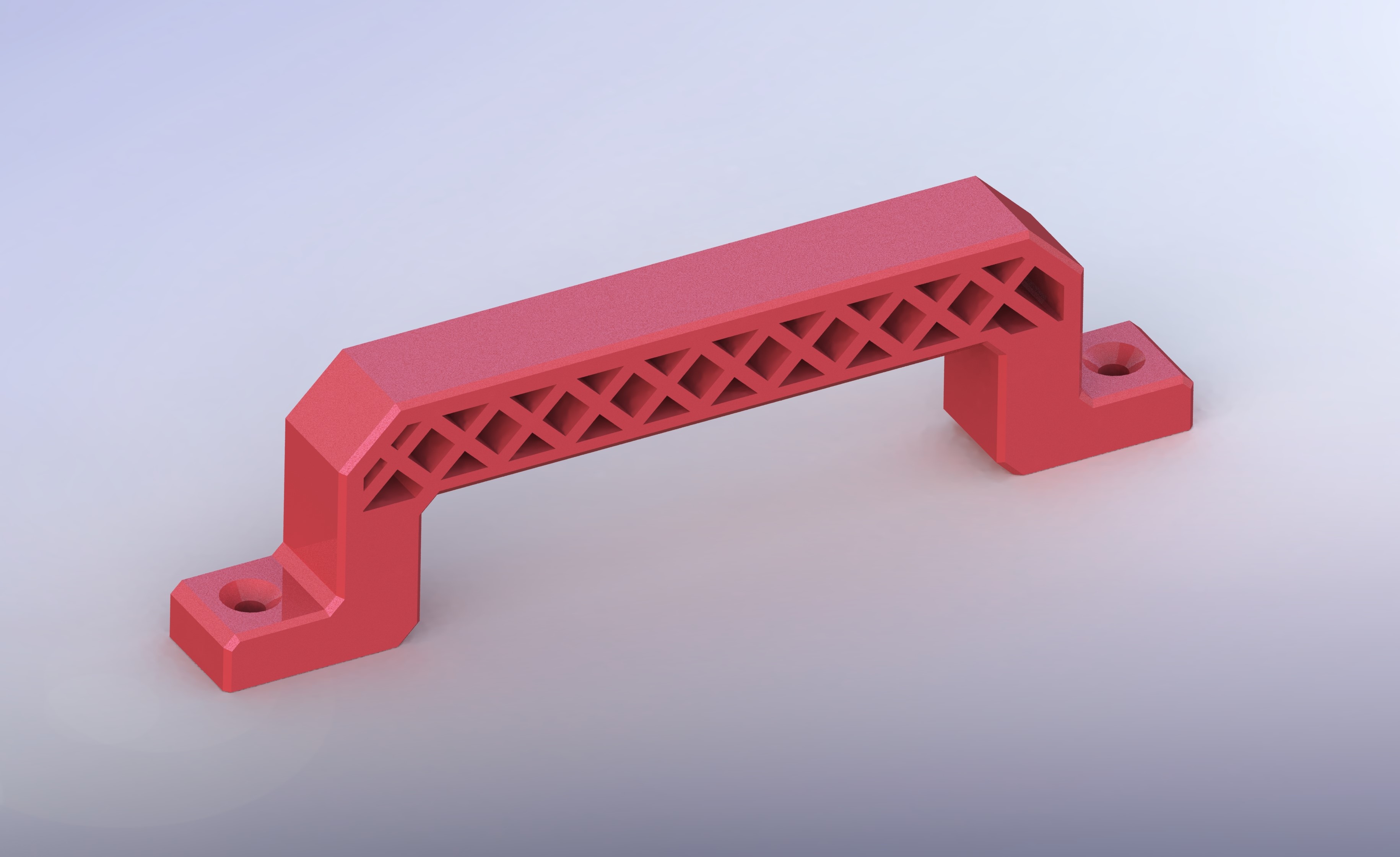 Handle to fix with screws, reticulated