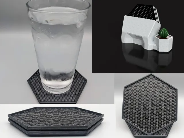 Hex Coaster with Water-Reclaiming Succulent Pot