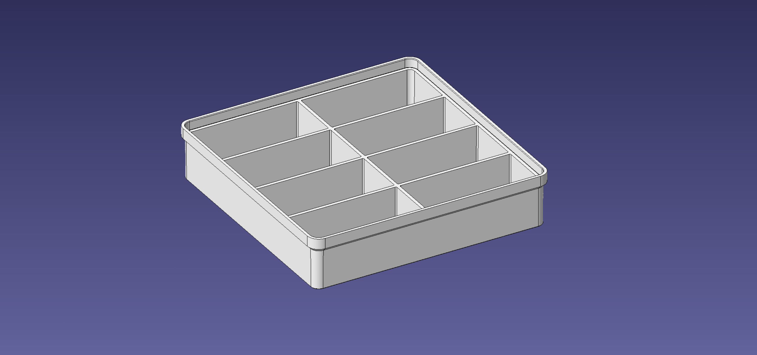 2x2 units, third height, 2x4 grid Stackable Insertbox