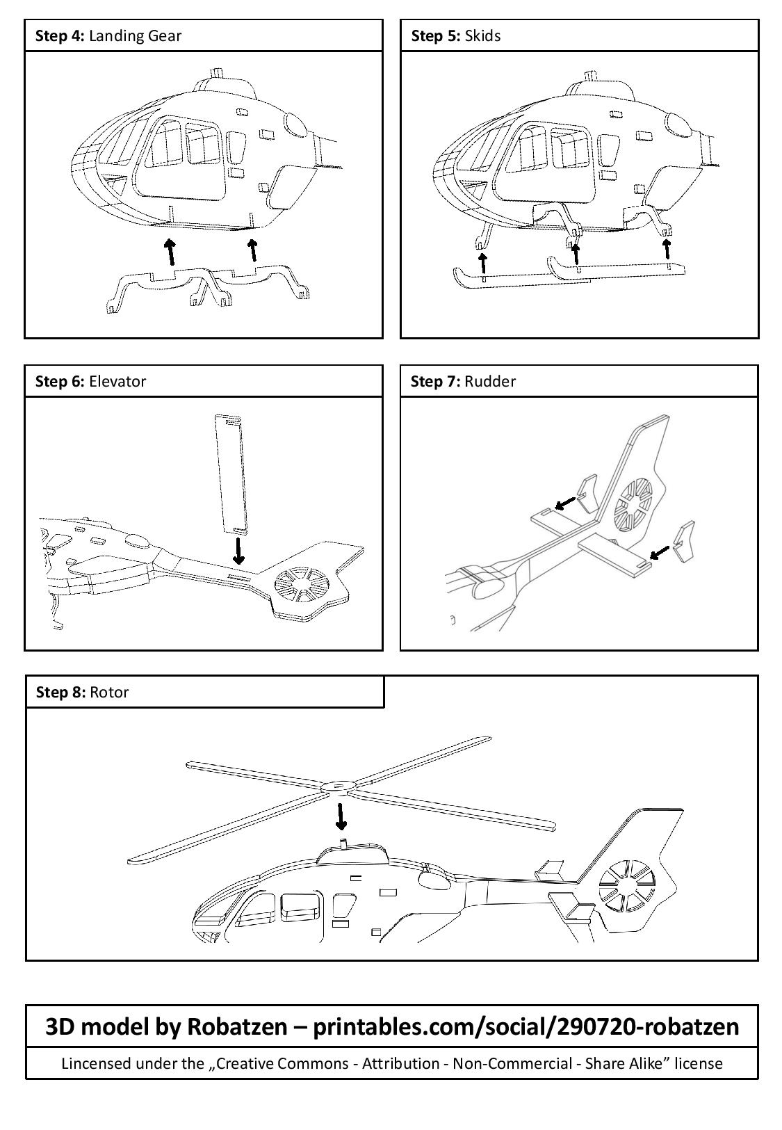 EC135 Helicopter Kit Card w/ printable instructions by Robatzen