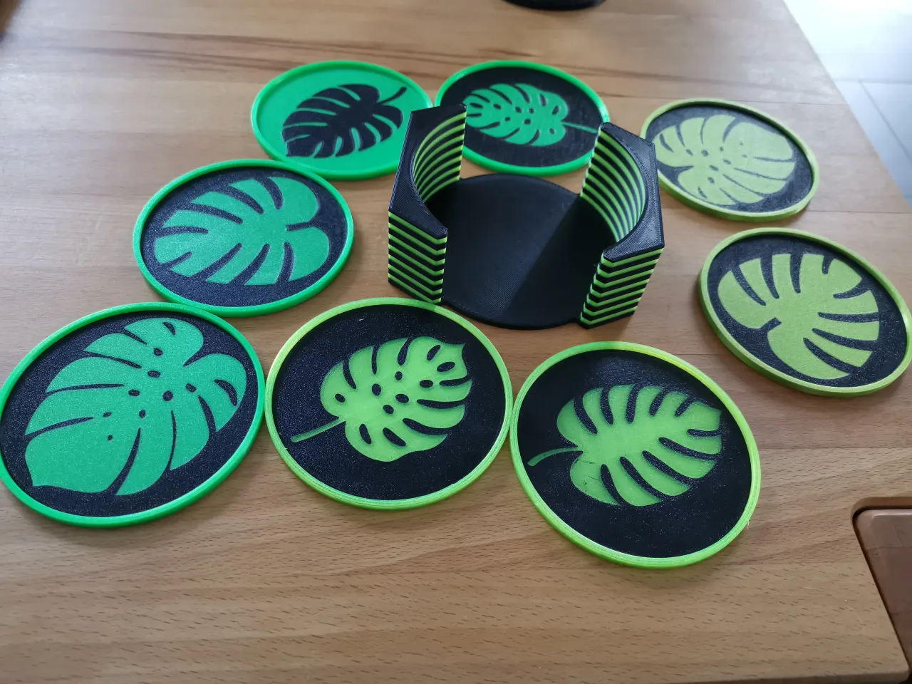 Monstera Coaster Set MMU by Mike Loibl Download free STL model