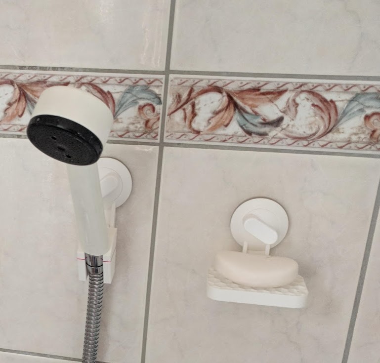 Soap holder in combination with IKEA Tisken/Stugvik suction hook. by