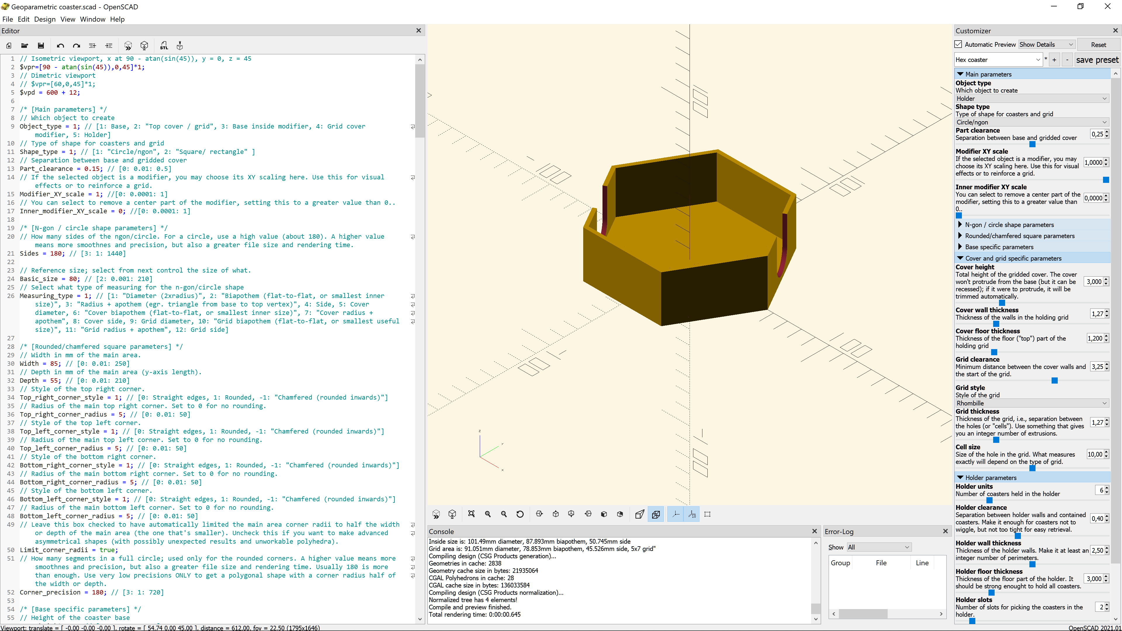 Miniatura 2 do modelo 3D Geo-parametric coaster + holder + modifiers