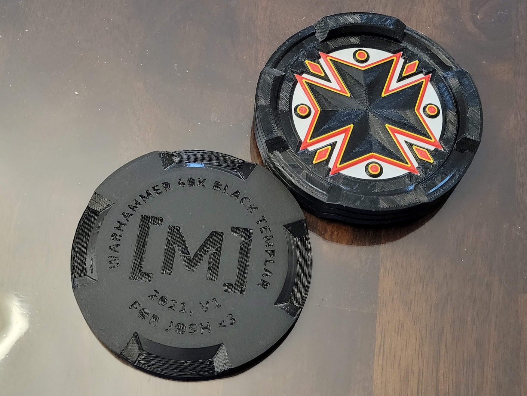 Miniatura 12 do modelo 3D Stackable Gear Tooth Drink Coasters with Logo Insert