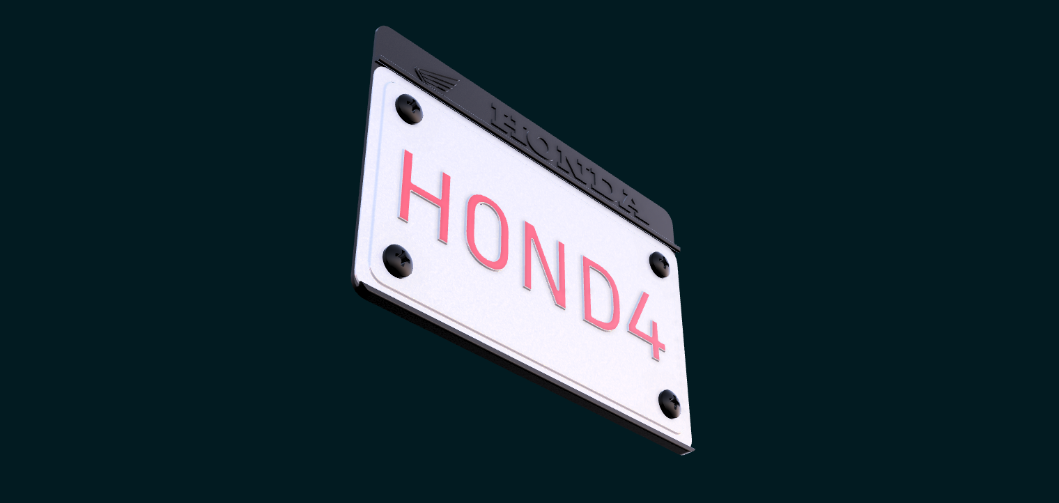 Motorcycle license plate frame -- Honda logo