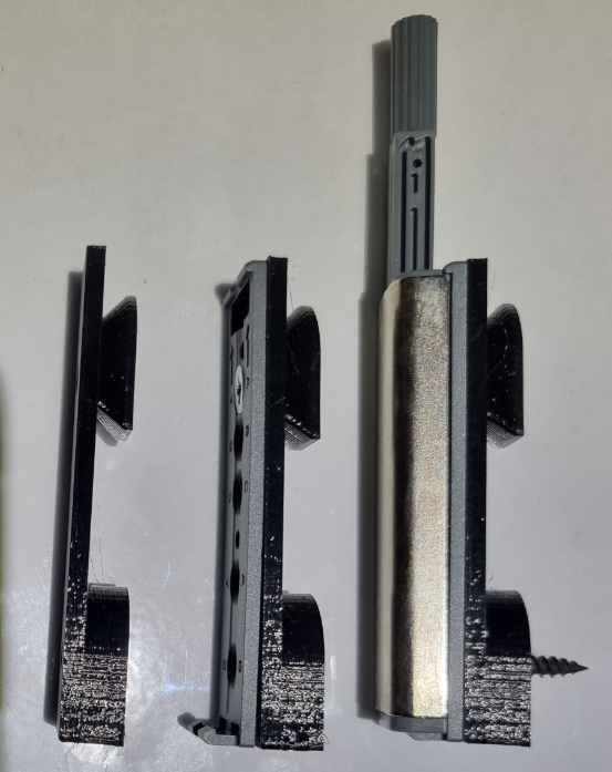 Printed Mount for IKEA UTRUSTA push opener on IKEA METOD base cabinet