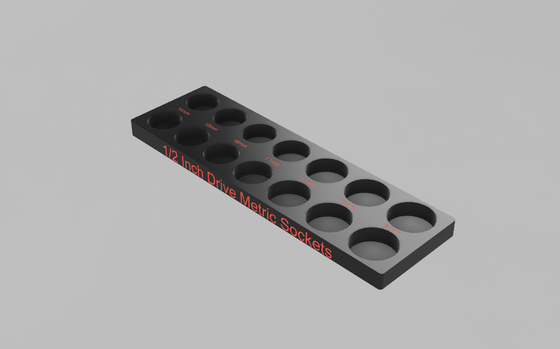 1/2 Inch Drive Metric Socket Organizer