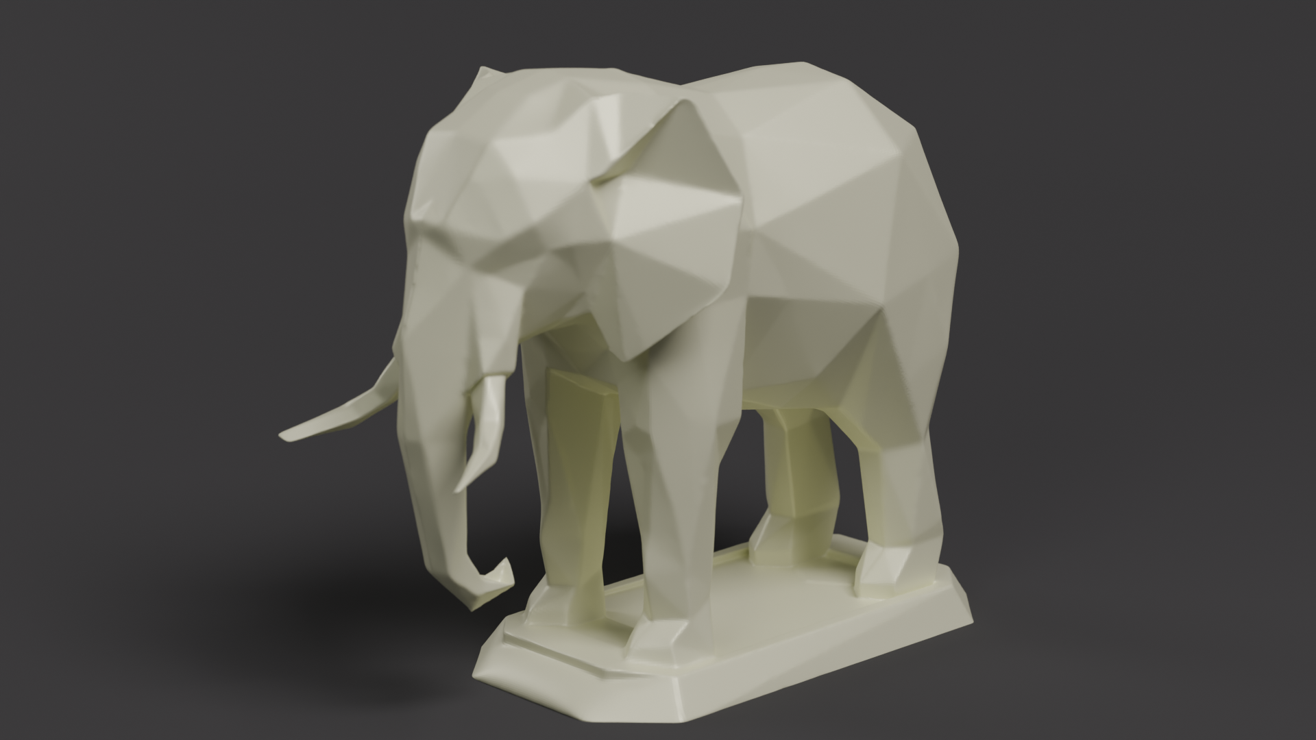 Elephant Low Poly — miniatura 3