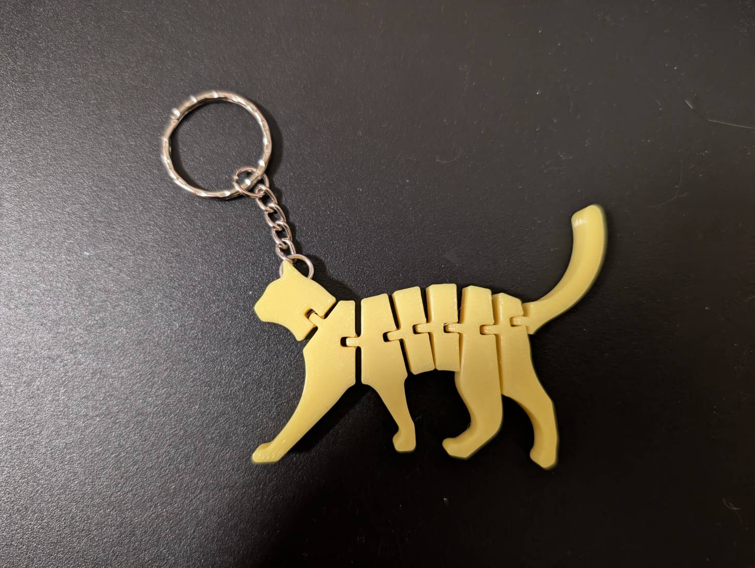 Flexi Cat Solid Tail Remix – Keychain Version 3D model thumbnail