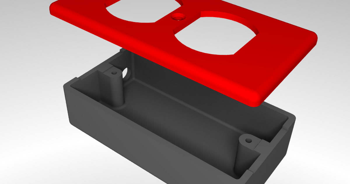 Shallow AC Outlet Box by rebeltaz Download free STL model