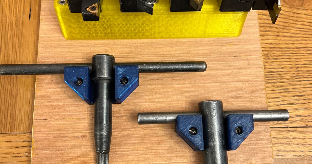 Metal lathe chuck key wall holder by martin brown download free stl