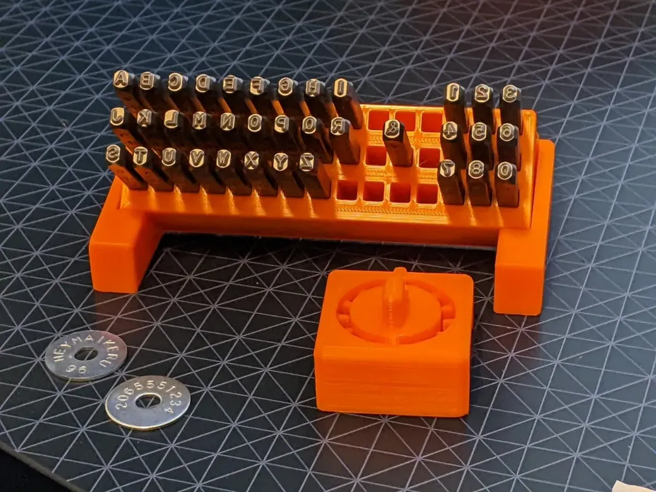 3D Printed Seed Phrase Stamping Jig Blockmit DIY Washer Jig - 3D Printed  For BIP39 Metal Seed Phrase Backups Crypto Security Tool