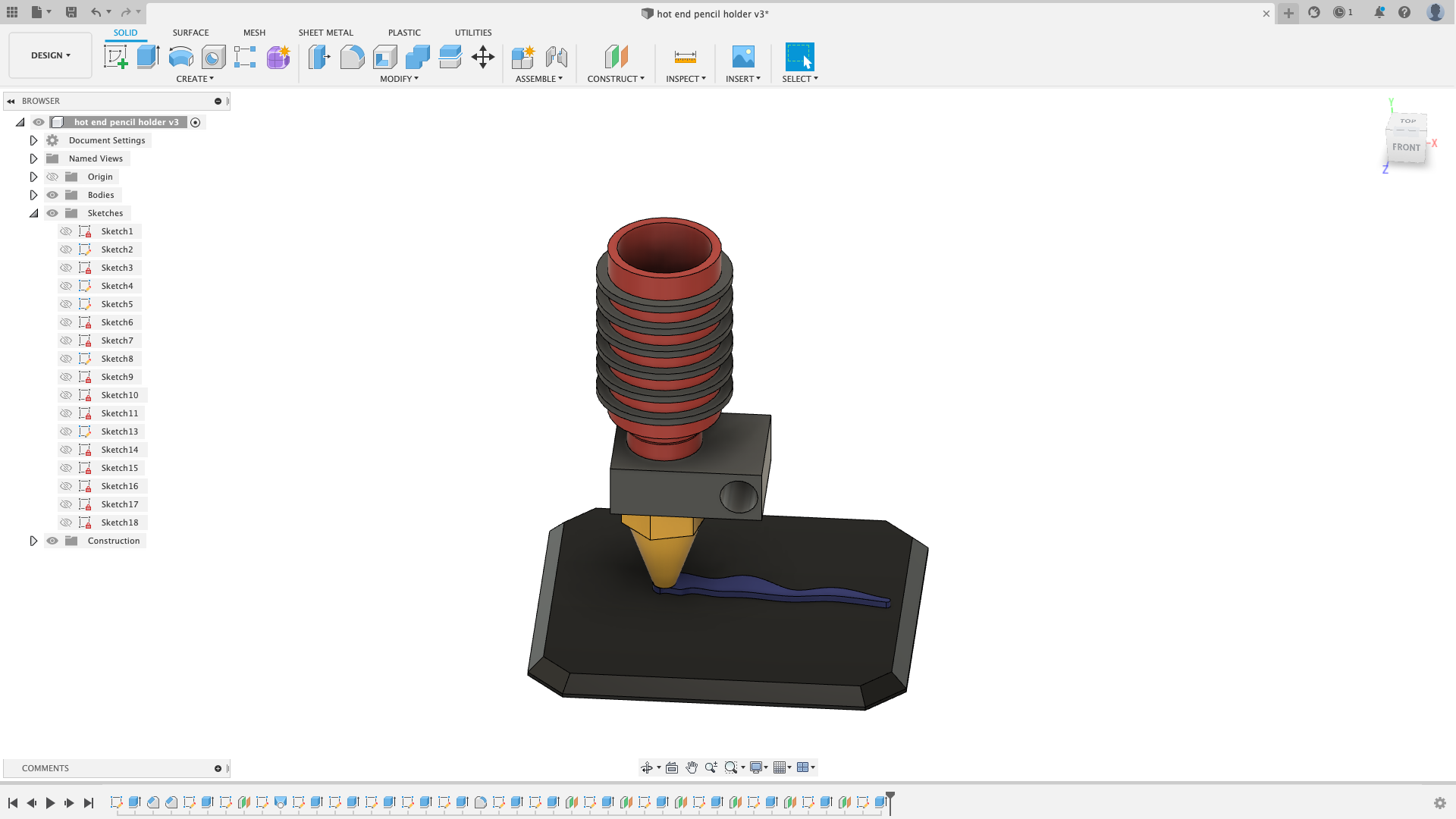 hotend pencil holder for multi material