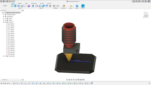 hotend pencil holder for multi material
