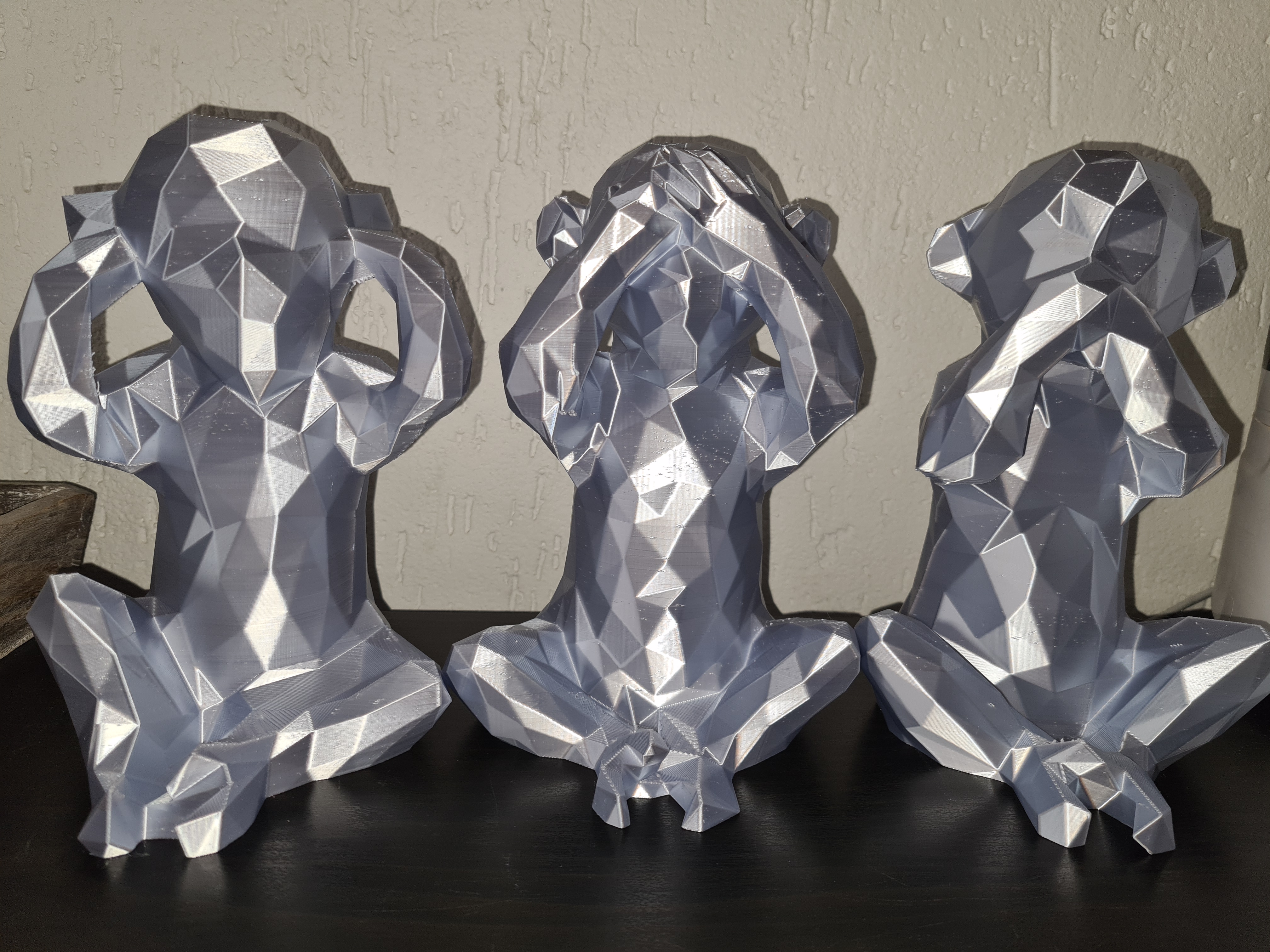 hear no evil see no evil speak no evil monkeys low poly