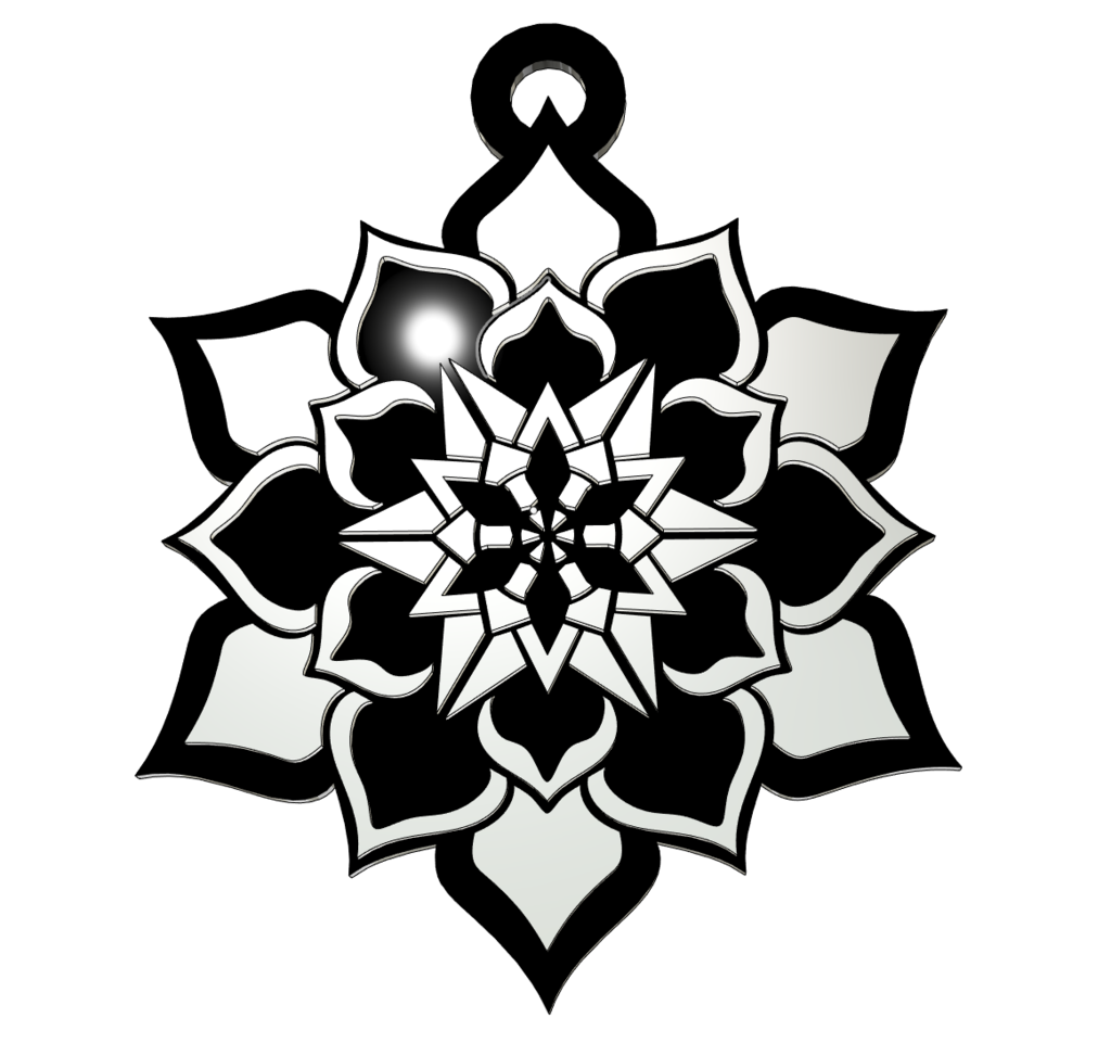Lotus Star Hanging Ornament Designed for Multi-Material Printing