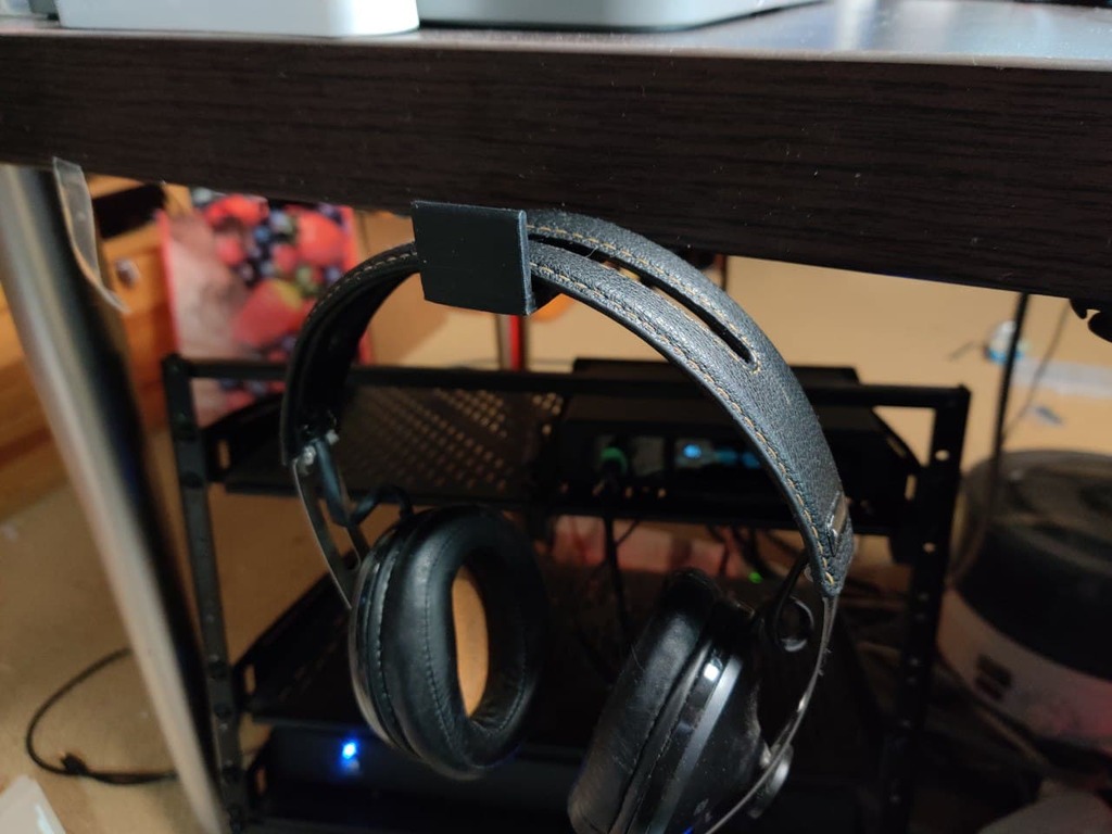 Under Desk Mounted Headphone or VR Headset Holder