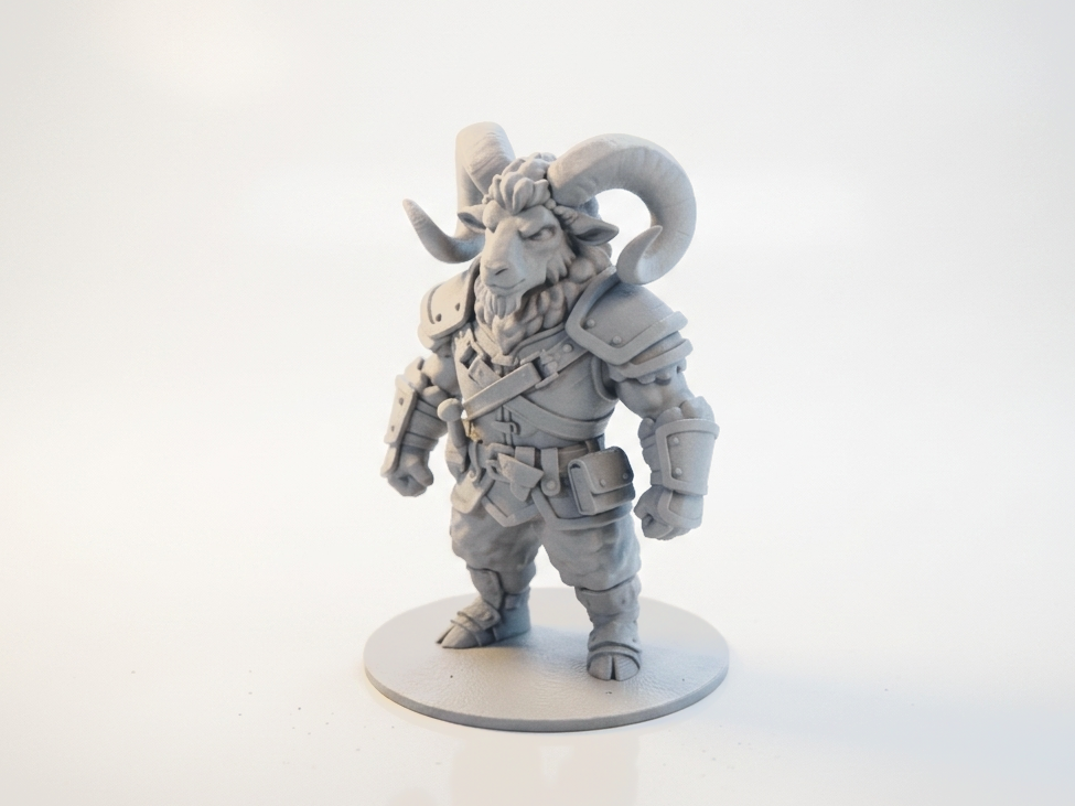 Ram Warrior Fantasy Figurine 3D Printable