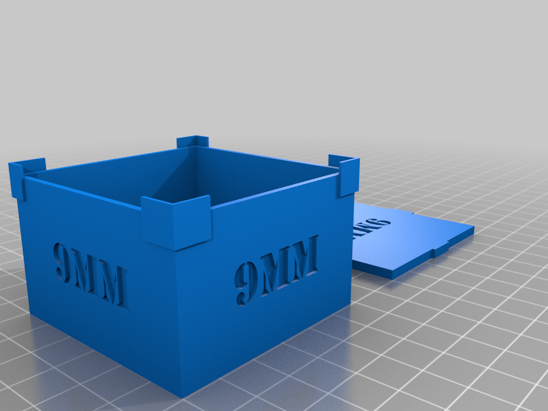 Customizable stackable box with label to hold ammunition. by Caederus
