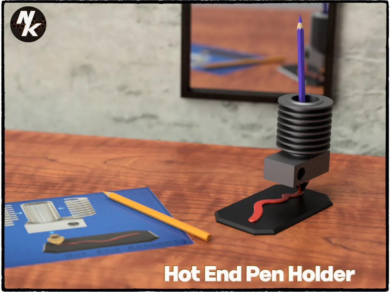 gadget stampa 3d porta penne hotend