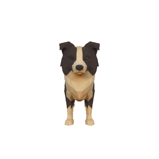 Miniatura 2 do modelo 3D Border Collie Low Poly 3D Model