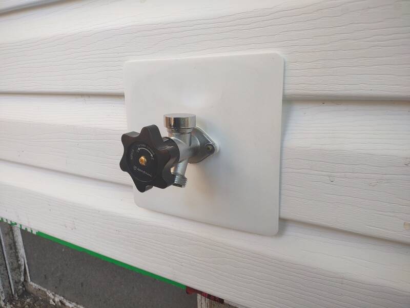 J-Block vinyl siding hydrant fitting