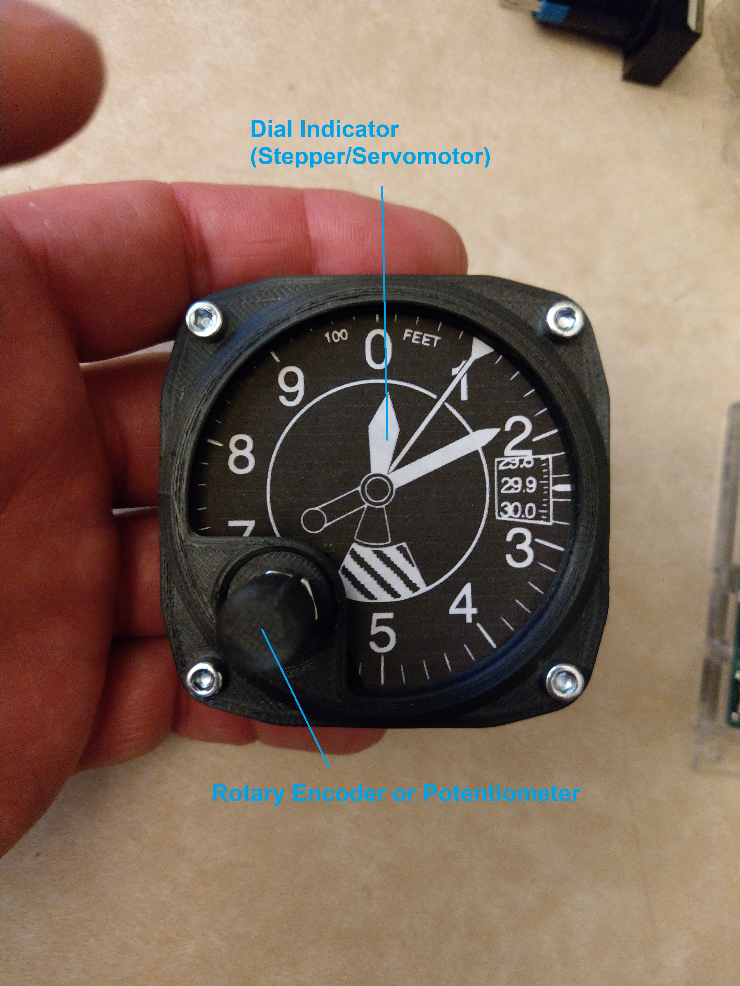 Dial Indicator with Input Knob (Easy Home Cockpit Project)