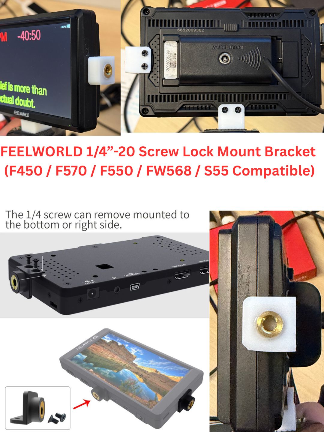 FEELWORLD 1/4 Inch Screw Lock Mount Point