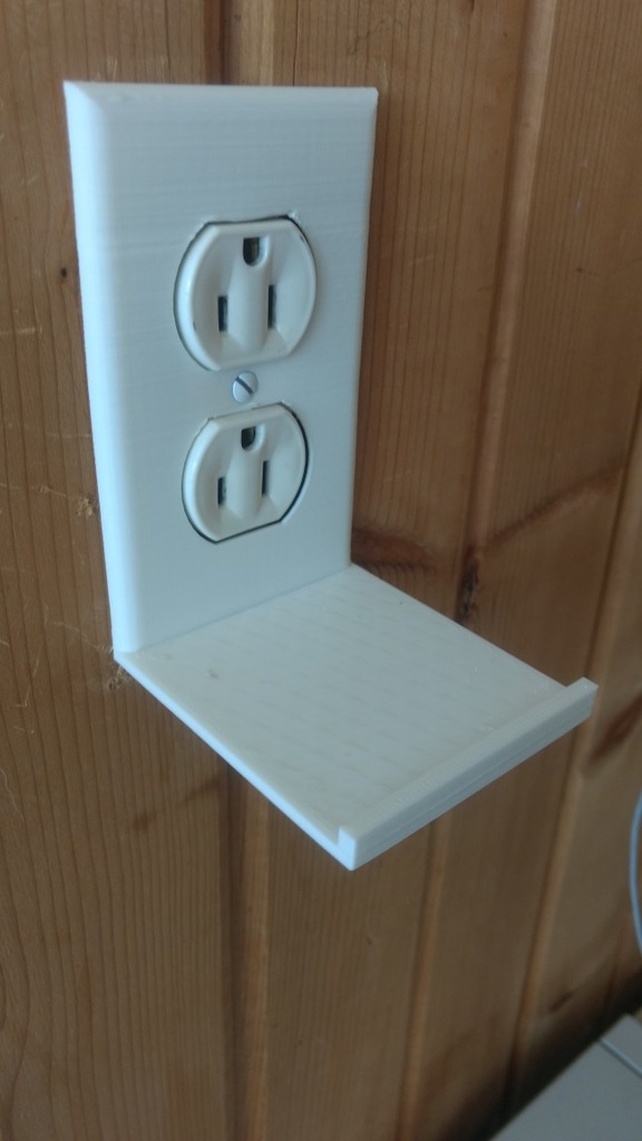 Electric outlet cover with shelf by o9guy Download free STL model